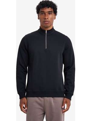 Lescon Siyah Erkek Yarım Fermuarlı Sweatshirt 26S-1270-26N