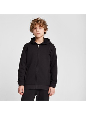 Lescon Siyah Çocuk Fermuarlı Kapüşonlu Sweatshirt 25S-3263-25N