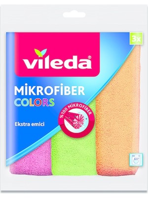 Vileda Colors Ekstra Emici Mikrofiber Bez 3'lü Paket