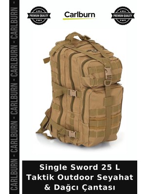Carlburn Single Sword 25 L Taktik Outdoor Seyahat & Dağcı Çantası Hediyelik Ergonomic Günlük Kullanım