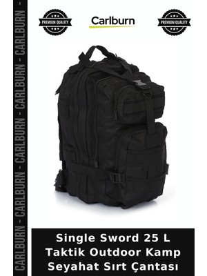 Carlburn Single Sword 25 L Taktik Outdoor Kamp Seyahat Sırt Çantası Macera Eşyası Taktiksel Ekipman