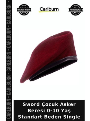 Carlburn Sword Çocuk Asker Beresi 0-10 Yaş Standart Beden Single Okul Öncesi Parti Kombini