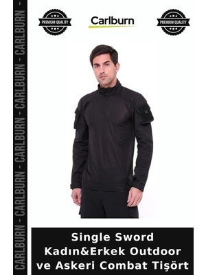 Carlburn Single Sword Kadın&erkek Outdoor ve Askeri Combat Tişört Kamuflaj Giyim Modern Üst Airsoft Kıyafeti