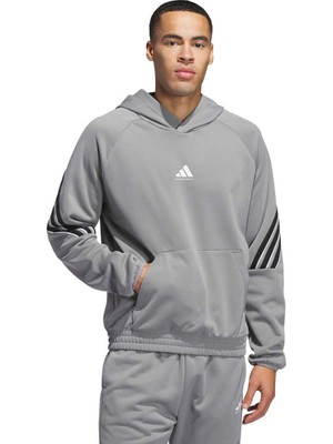 Adidas Crazywarm Erkek Gri Kapüşonlu Sweatshirt
