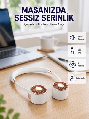 Salmore Katlanabilir Asılabilir Mini Fan USB Şarjlı 3 Kademeli Sessiz