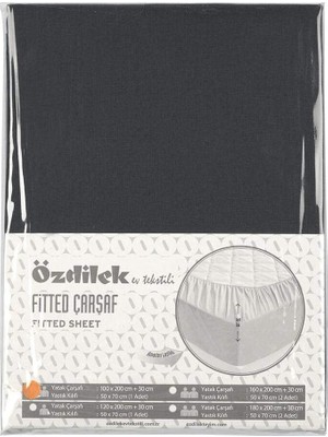 Salmore Çift Kişilik Çarşaf Fitted Yastıklı Ranforce Trendy Antrasit 160X200