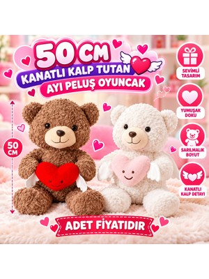 Salmore PL50247 50 cm Kanatlı Kalp Tutan Ayı Peluş Oyuncak