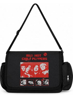 Sevbano Red Hot Chili Peppers Rock Metal Müzik Grubu Baskılı Okul, Spor, Ofis Çok Amaçlı Postacı Çantası