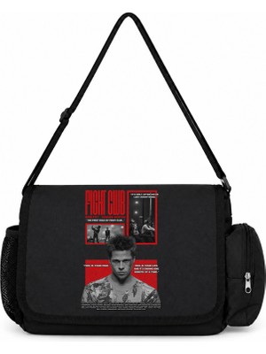 Sevbano Fight Club Tyler Durden Film Baskılı Okul, Spor, Ofis Çok Amaçlı Postacı Çantası
