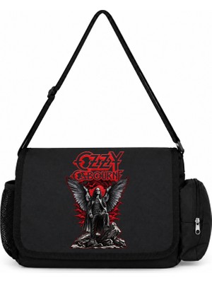 Sevbano Ozzy Osbourne Black Sabbath Rock Metal Şarkıcı Baskılı Okul, Spor, Ofis Çok Amaçlı Postacı Çantası