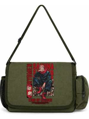 Sevbano Ryomen Sukuna Jujutsu Kaisen Anime Baskılı Okul, Spor, Ofis Çok Amaçlı Postacı Çantası