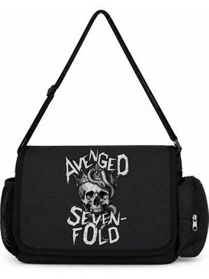 Sevbano Avenged Sevenfold Rock Metal Müzik Grubu Baskılı Okul, Spor, Ofis Çok Amaçlı Postacı Çantası