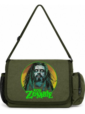 Sevbano Rob Zombie Rock Metal Şarkıcı Baskılı Okul, Spor, Ofis Çok Amaçlı Postacı Çantası