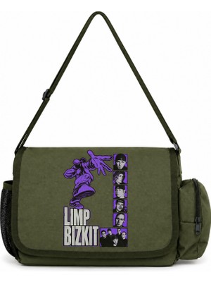 Sevbano Limp Bizkit Rock Metal Müzik Grubu Baskılı Okul, Spor, Ofis Çok Amaçlı Postacı Çantası