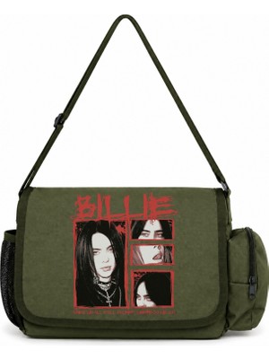 Sevbano Billie Eilish Şarkıcı Baskılı Okul, Spor, Ofis Çok Amaçlı Postacı Çantası
