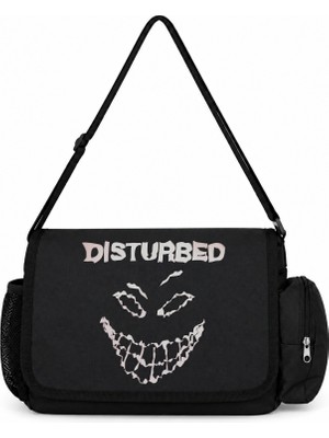 Sevbano Disturbed Rock Metal Müzik Grubu Baskılı Okul, Spor, Ofis Çok Amaçlı Postacı Çantası