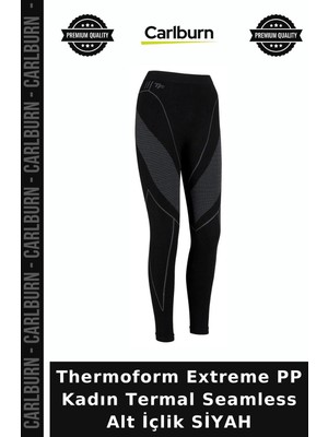 Carlburn Thermoform Extreme Pp Kadın Termal Seamless Alt Içlik Siyah Dikişsiz Giyim Vücudu Sarar Kuru Tutar