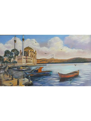 Digitra Istanbul IST-005-YAGLI Boya Görünümlü Ortaköy Kanvas Tablo