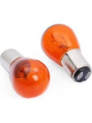 Superlight BAZ15D/7225 21/5W 12V Halojen Fren Sinyal Ampulü Çift Duy 2 Adet Turuncu