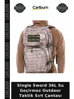 Carlburn Single Sword 36L Su Geçirmez Outdoor Taktik Sırt Çantası Arazi Ekipmanı Aktivite Kampçılık