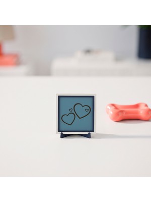 Miaju Minimalist Çift Kalp Figürlü Masa Aksesuarı Dekoratif Süs - Özgün Bir Mekân Süslemesi, Güzel Anılara Eşlik Eden Anlamlı Hediyelik (Minyatür) 10X10 cm