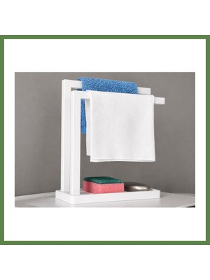 Bezos 3D Baskı Havluluk ve Sabunluk Organizer - Lavabo Üstü Çok Amaçlı Düzenleyici-Beyaz HB006