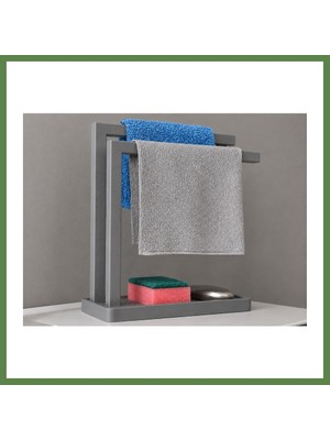 Bezos 3D Baskı Havluluk ve Sabunluk Organizer - Lavabo Üstü Çok Amaçlı Düzenleyici-Gri HB006