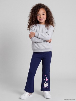 LC Waikiki Lcw Kids Lacivert Kız Çocuk Ispanyol Paça Tayt