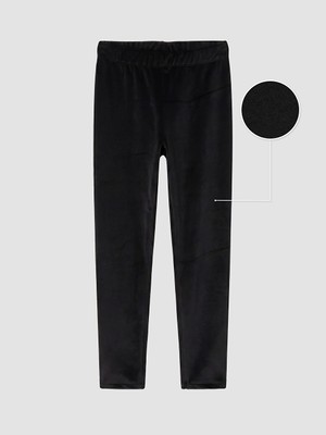 LC Waikiki Lc Waıkıkı Siyah Beli Lastikli Kadife Kız Çocuk Tayt
