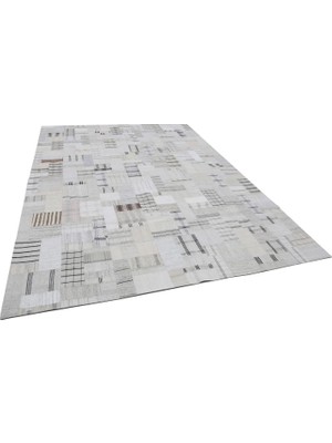 Hali.Net Gri Kilim Modern Geometrik Desenli El Dokuma Salon Kilimi Yatak Odası Iskandinav Tarz