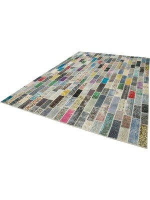 Bespoky Gri Halı Modern Geometrik Desenli El Dokuma Salon Halısı Yünlü Koridor ve Yatak Odası