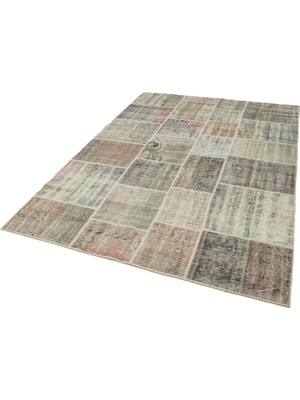 Hali.Net Gri Salon Halısı El Dokuma Modern Geometrik Desenli Bohem Stil Koridor Yatak Odası