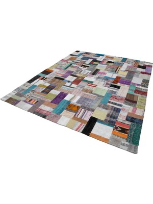 Bespoky Çok Renkli El Dokuma Salon Kilimi Bohem Stil Patchwork Desenli Koridor