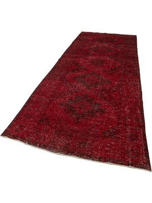 Bespoky Kırmızı Halı Geometrik Desenli Eskitme Stil Salon Halısı El Dokuma Koridor Modelleri