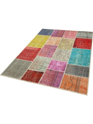 Bespoky Kırmızı Halı El Dokuma Geometrik Desenli Modern Salon Halısı Yatak Odası Vintage