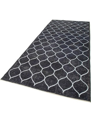 Bespoky Siyah Halı Modern Geometrik Desenli El Dokuma Salon Halısı Modelleri Koridor