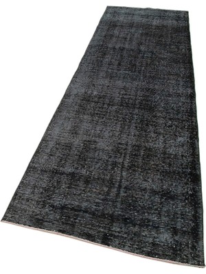 Bespoky Antrasit Gri Koridor Halısı El Dokuma Modern Eskitme Stil Salon Yatak Odası