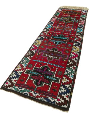 Bespoky Kırmızı Halı Geometrik Desenli Klasik Stil El Dokuma Mutfak Halısı Modelleri
