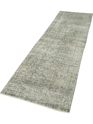 Bespoky Gri Halı El Dokuma Soyut Desenli Modern Eskitme Stil Koridor Modeli Salon