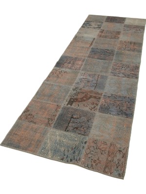 Bespoky Gri Halı Eskitme Geometrik Desenli Modern Salon ve Koridor Için El Dokuma Tasarım