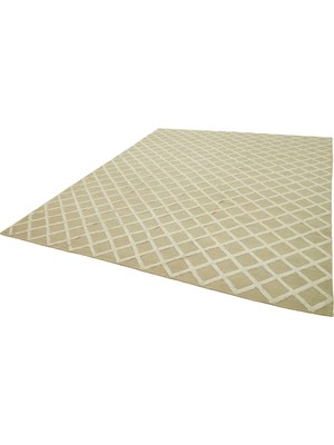 Bespoky Krem Kilim Modern Geometrik Desenli El Dokuma Salon Kilimi Yatak Odası Iskandinav
