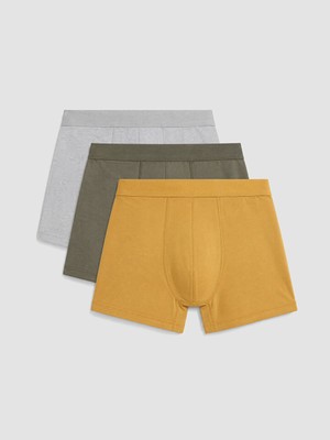 LC Waikiki Lc Waıkıkı Gri Regular Fit Pamuklu Erkek Boxer 3'lü