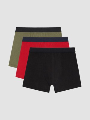 LC Waikiki Lc Waıkıkı Karışık Pamuklu Esnek Erkek Boxer 3'lü Paket