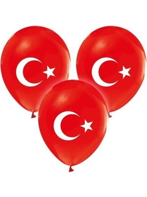 Vuralsin38 Benim - Ay Yıldız Bayrak Balon 12 Inch 5 Adet
