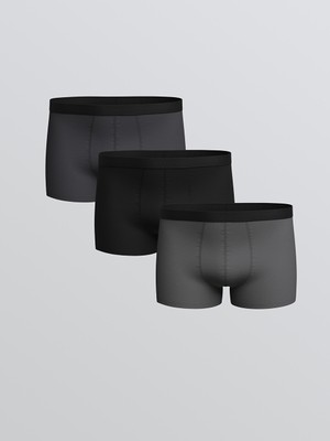 LC Waikiki Lc Waıkıkı Gri Standart Kalıp Pamuklu Esnek Erkek Boxer 3'lü