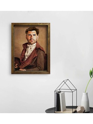 BK Gift Kişiye Özel Rönesans Tasarımlı Doğal Masif Ahşap Çerçeveli Tablo 45X65CM-6