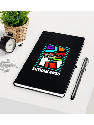 BK Gift Kişiye Özel Canım Babam Siyah Defter Kalem Seti-3