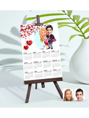 Bk Gift Kişiye Özel 15X21 cm Fotoğraf Kartlı Sevgililer Karikatürlü Şövaleli 2023 Takvim -2