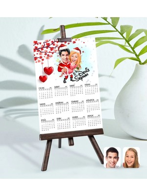 Bk Gift Kişiye Özel 15X21 cm Fotoğraf Kartlı Yeni Yıl Sevgililer Karikatürlü Şövaleli 2023 Takvim -2