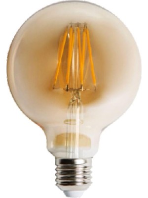 Tr 3 Lü Eko Paket G95 Rustik Top Ampül Büyük 6W CT-4286 Amber Renk